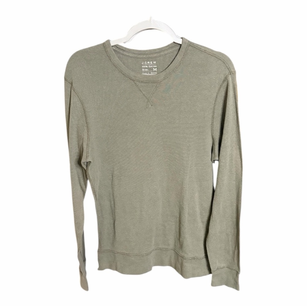 J.Crew Khaki Cotton Crewneck Thermal Top